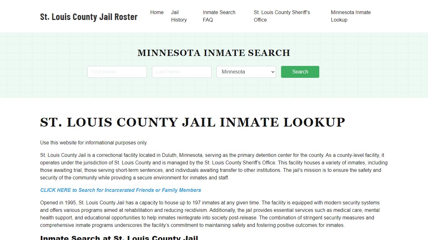 St. Louis County Jail Roster Lookup, MN, Inmate Search