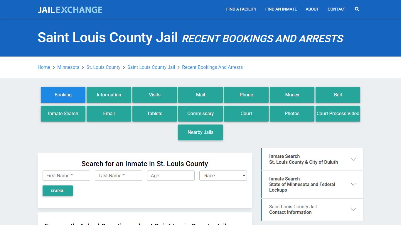 Saint Louis County Jail MN Recent Arrests and Bookings - Jail Exchange